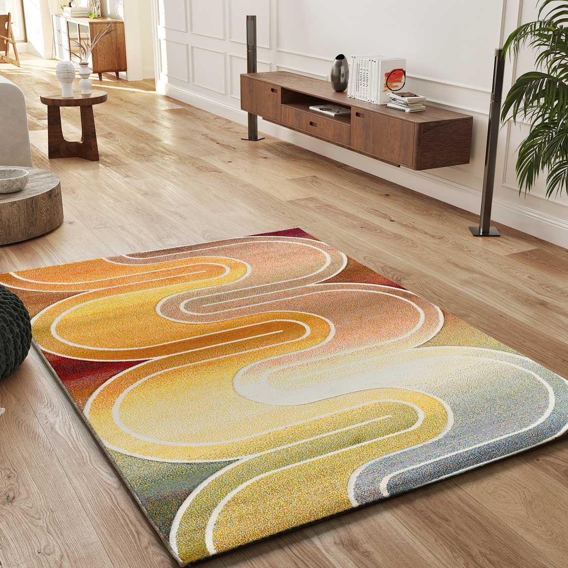 Prostokątny wielokolorowy dywan do wnętrz 160 x 230 cm SYBIL geometryczny - ATTICGO