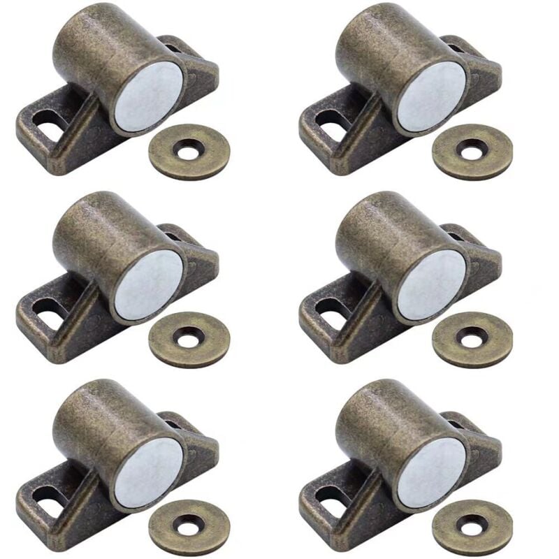 Lot De 2 Loquets Magnétiques Ultra-fins - Adhésif Puissant Et Vis - Pour Armoires, Portes Coulissantes