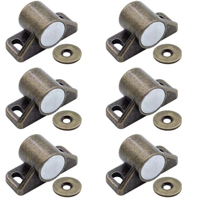 Lot De 2 Loquets Magnétiques Ultra-fins - Adhésif Puissant Et Vis - Pour Armoires, Portes Coulissantes