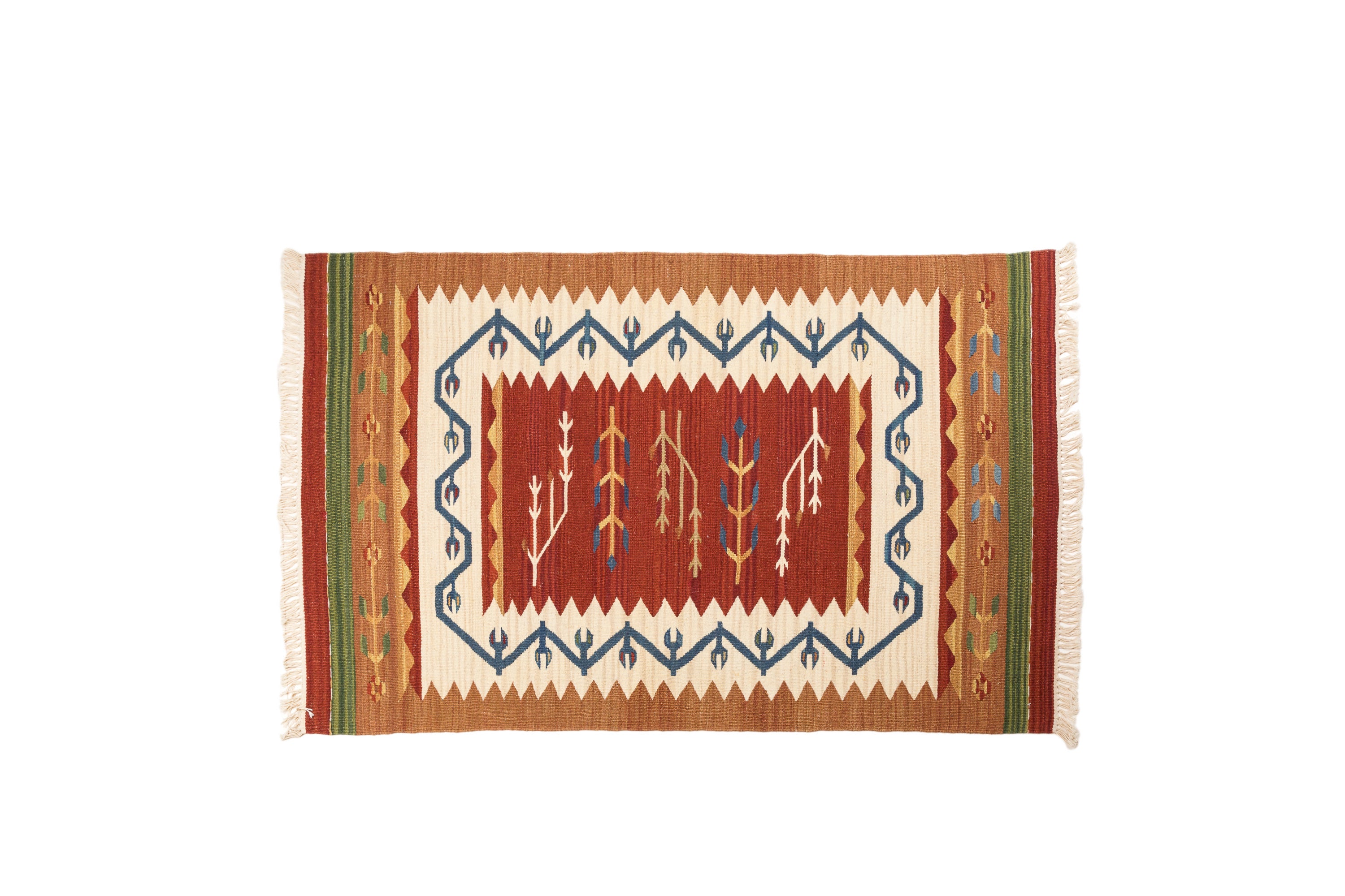 Oryginalny, ręcznie robiony, klasyczny kilim Kelem, stylowy, 180x120 cm, łatwy w czyszczeniu