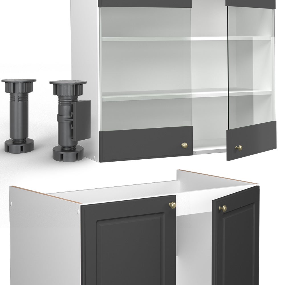 Vicco Cuisine Fame-Line, Anthracite-or/blanc, 240cm sans PT - 7
