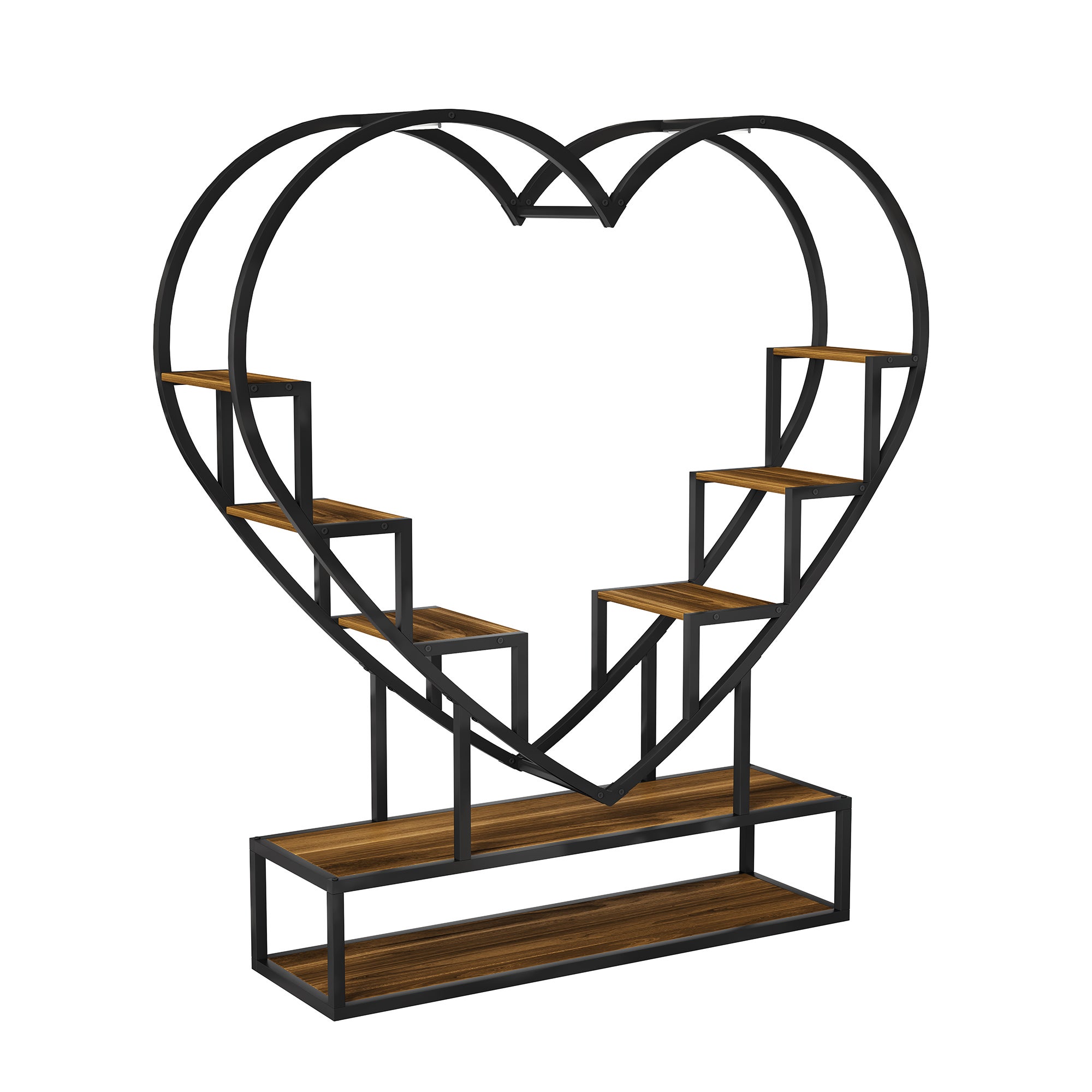 Support pour plantes d'intérieur avec lampes de croissance, étagère à plantes en Forme de Cœur à 6 niveaux, supports d'angle pour plantes d'intérieur - 6