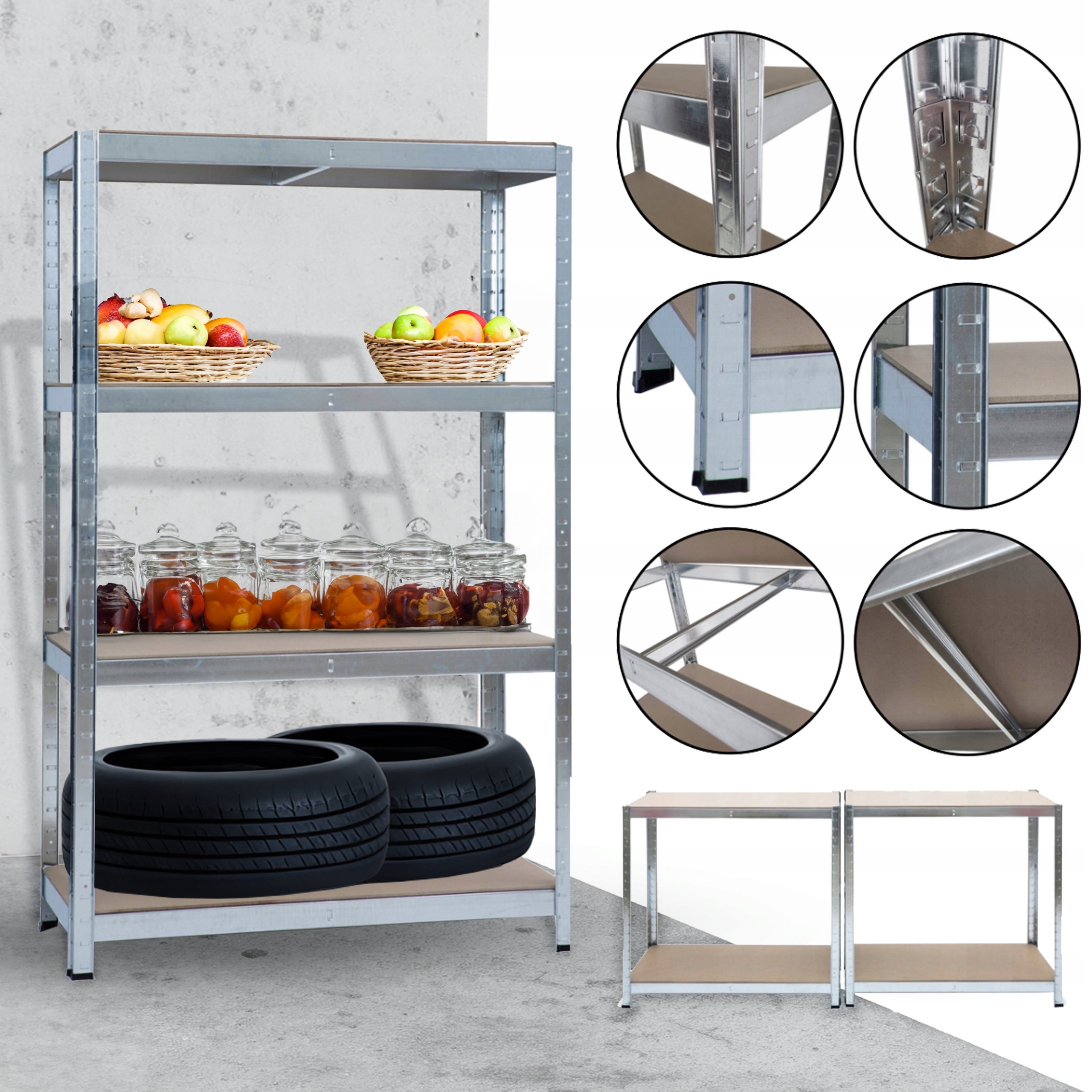 Regał metalowy 172x80x30 cm 4 półki 700 kg stalowy