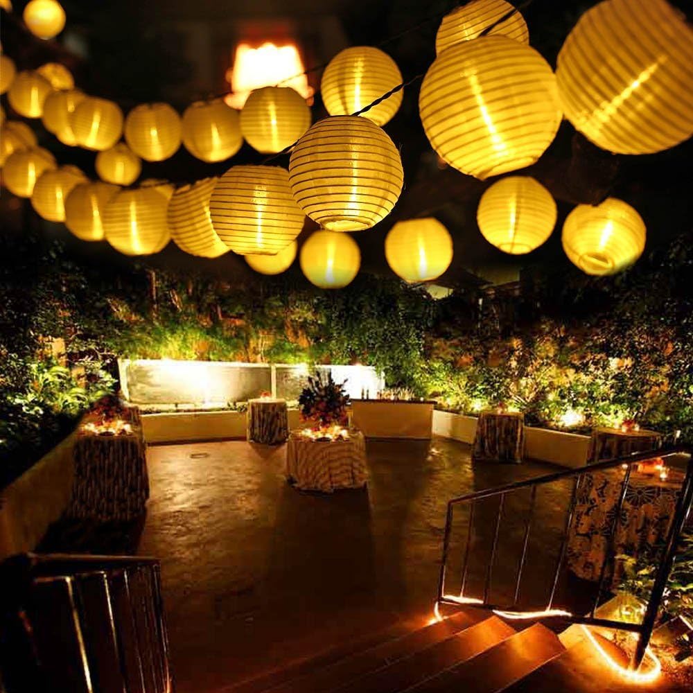 Lampki solarne, 6,5 m, 30 diod LED, wodoodporna dekoracja IP65 do ogrodu, na patio, balkon, wesele, ciepłe białe światło