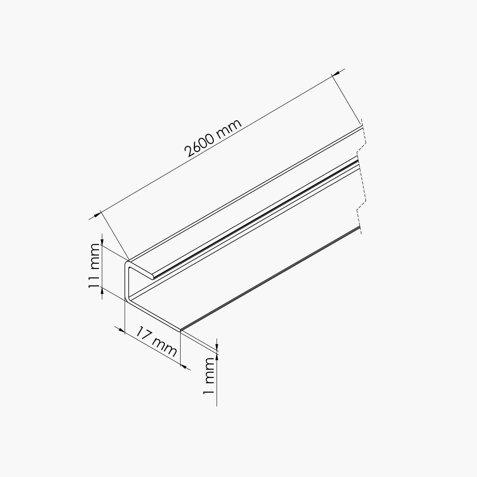 Profil d'Arrêt PVC Alimentaire 8 mm - Longueur 2.60 m - Blanc - 4