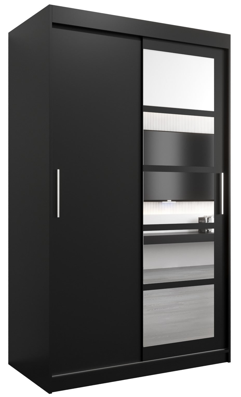 Szafa przesuwna garderoba ROMA 1 120 x 62 x 200 cm Czarny - Abiks Meble