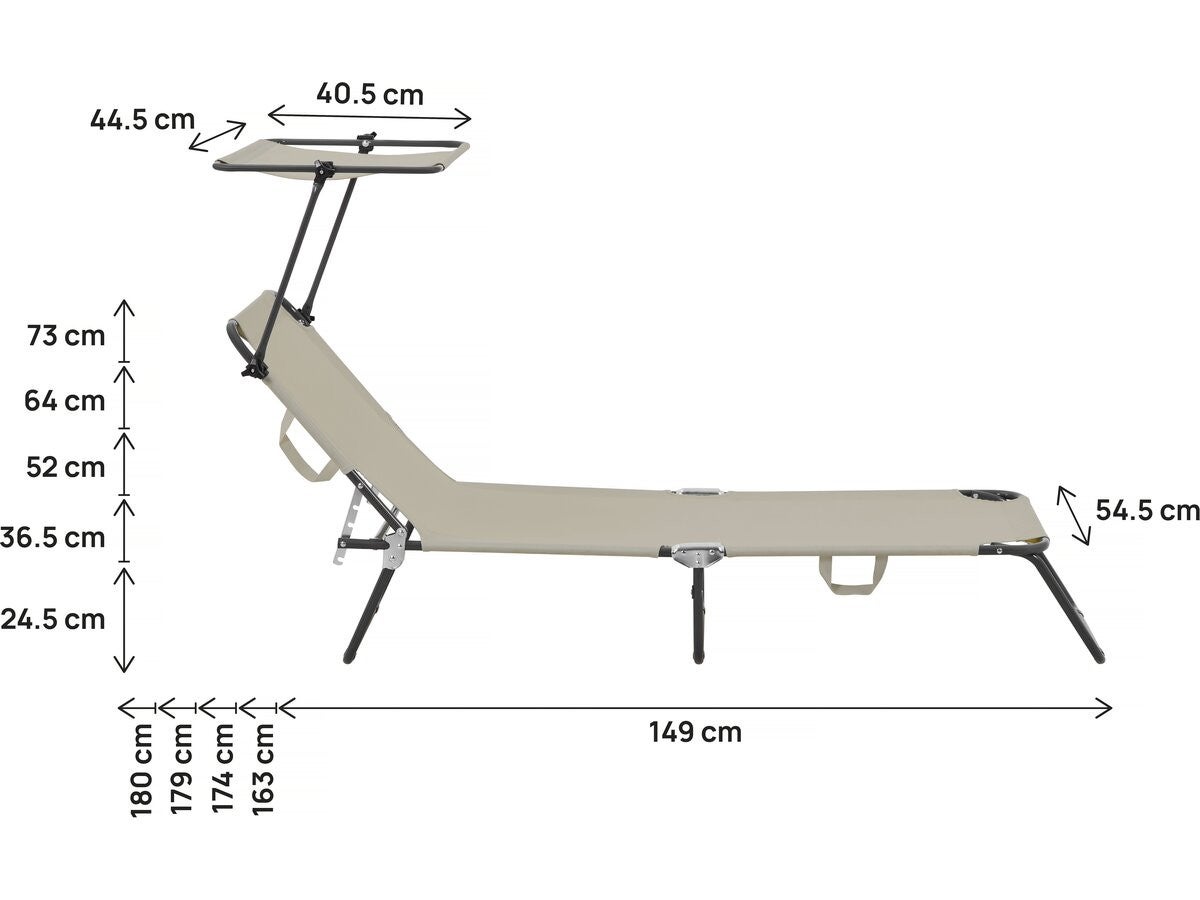 Lot de 2 bains de soleil pliable 