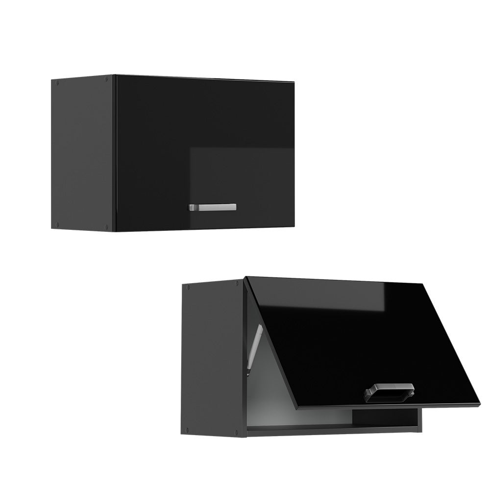 Vicco Elément haut de cuisine R-Line, Noir Haute brillance, 60cm Plat - 5