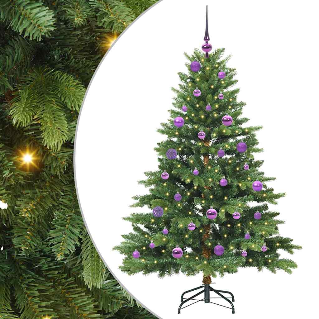 Sztuczna choinka z 150 diodami LED Zielony 150 cm PE i PVC