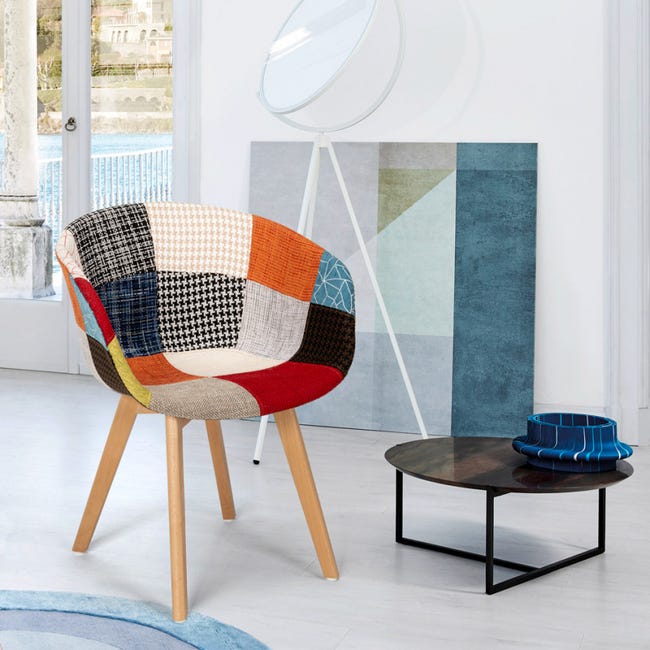 Sedia Girevole Sedia Da Ufficio Patchwork Multicolore Sedia Da