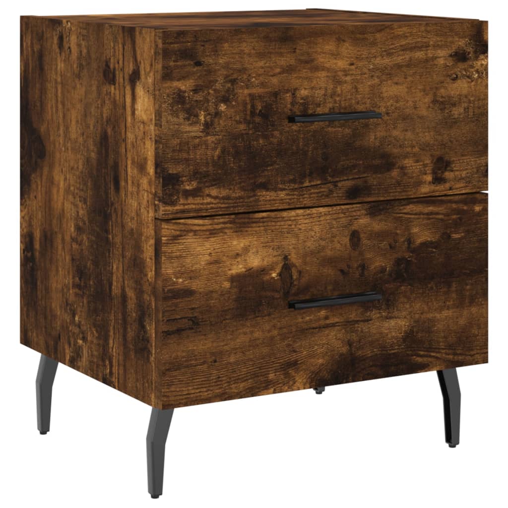 Maison Exclusive - Tables de chevet 2pcs chêne fumé 40x35x47,5cm bois d’ingénierie - 5
