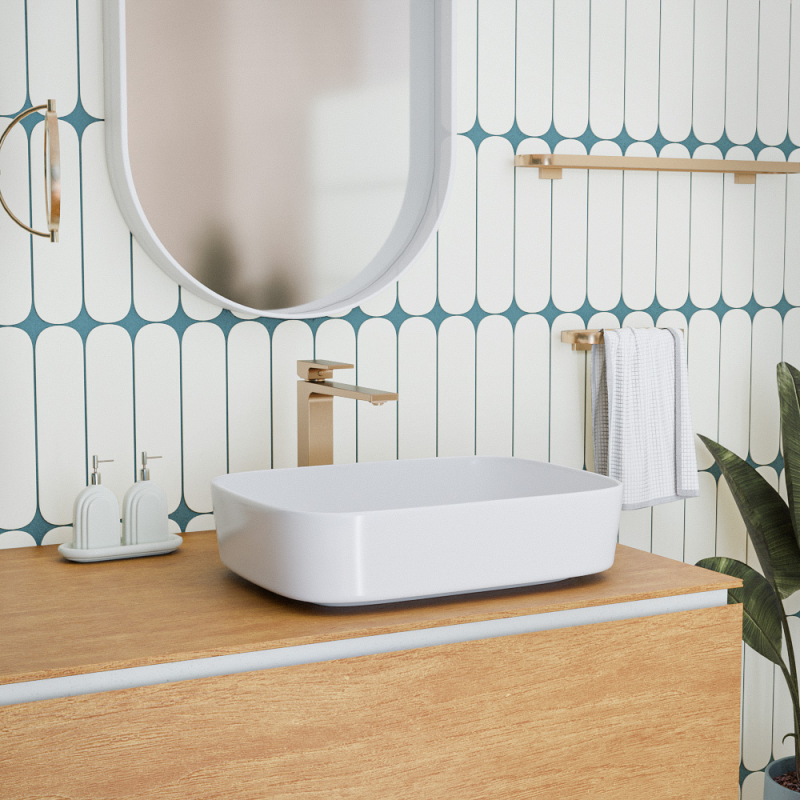 Ceramia PixL 50 x 37,5 x 13,5 cm lavabo da appoggio Infinitio, senza troppopieno, bianco lucido (CEPX4937) - 3