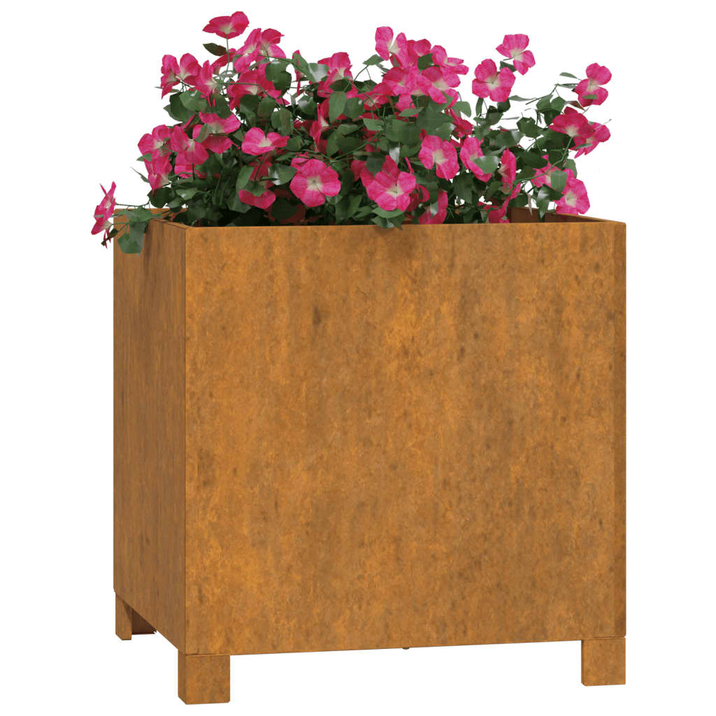 Jardinière - Bac à fleurs - Pot de fleurs avec pieds Rouillé 42x40x43 cm acier corten Couleur évolue n425l - 3