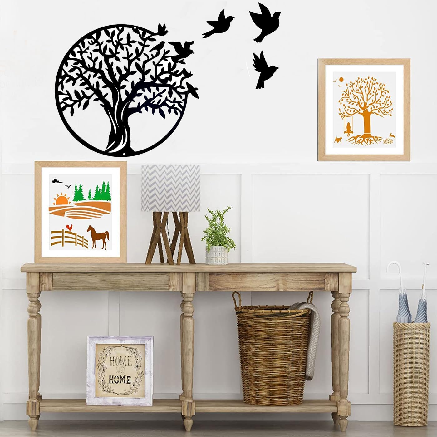 (49 cm)Tree Life Décoration murale en métal Arbre de vie à suspendre pour intérieur ou extérieur, jardin, maison, chambre à coucher, salon - 4