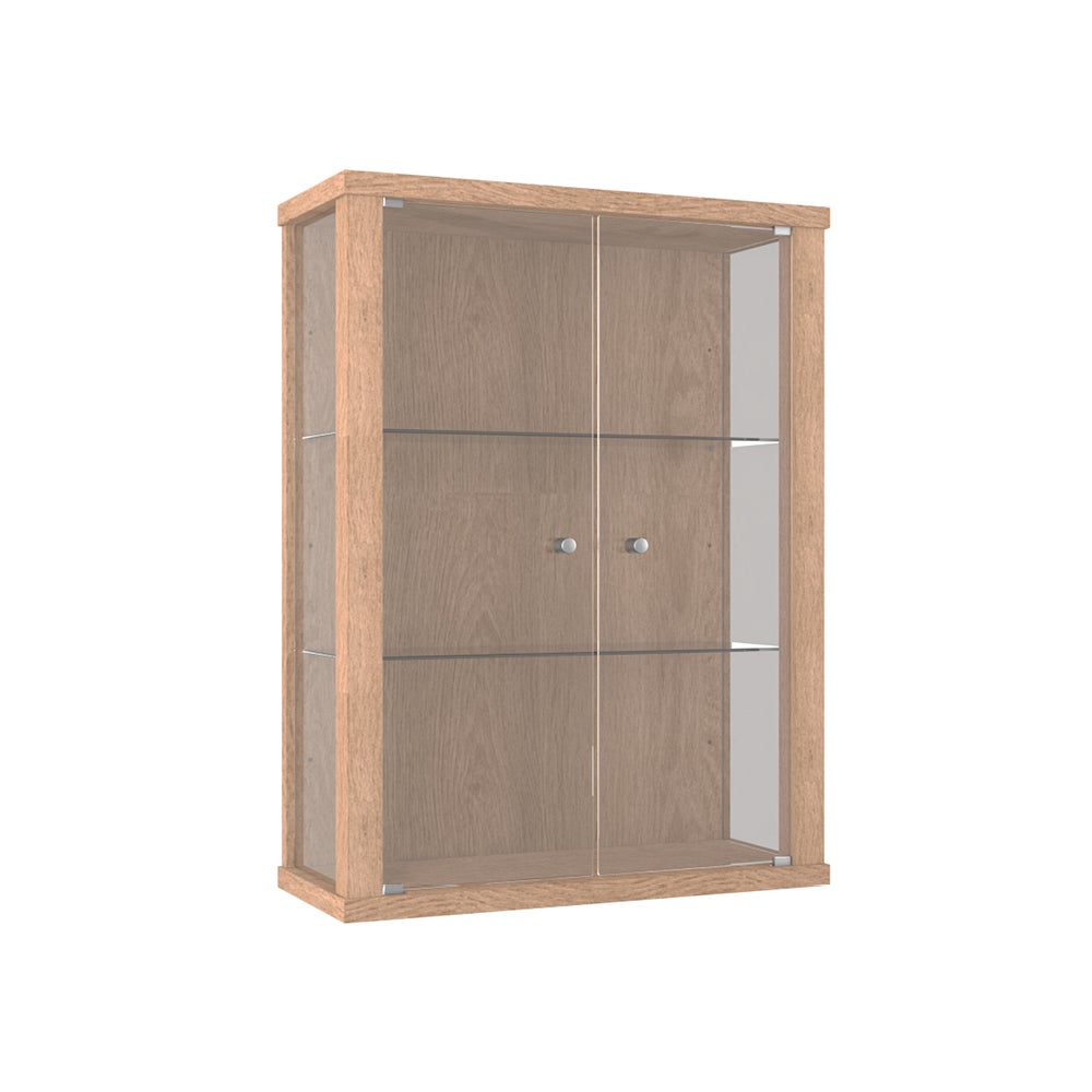 K-Möbel Wisząca witryna szklana w kolorze dąb Winchester (80x60x25 cm)