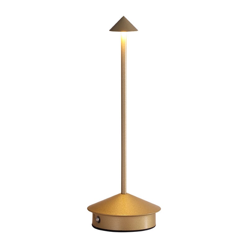 Bezprzewodowa lampa stołowa LED ładowalna dotykowa lampka biurkowa zewnętrzna metalowa nowoczesny design złota ściemnialna wodoodporna do postawienia