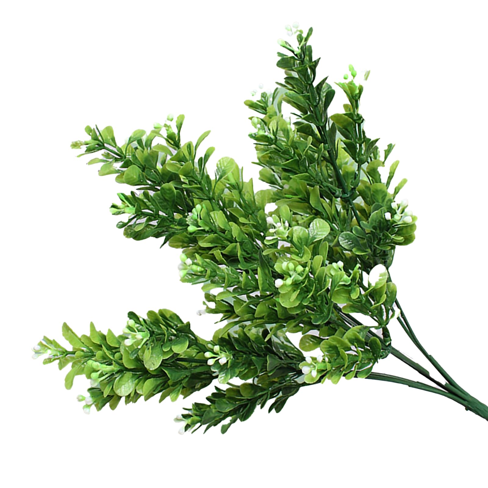 Fleurs artificielles plantes réalistes 7 branches en plastique décoratif fausses fleurs feuilles pour maison jardin balcon patio (blanc vert) - 4