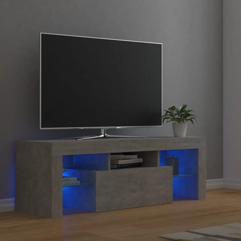 Mobile Porta TV VidaXL Con Luci LED - Grigio Cemento, 140x36,5x40 Cm