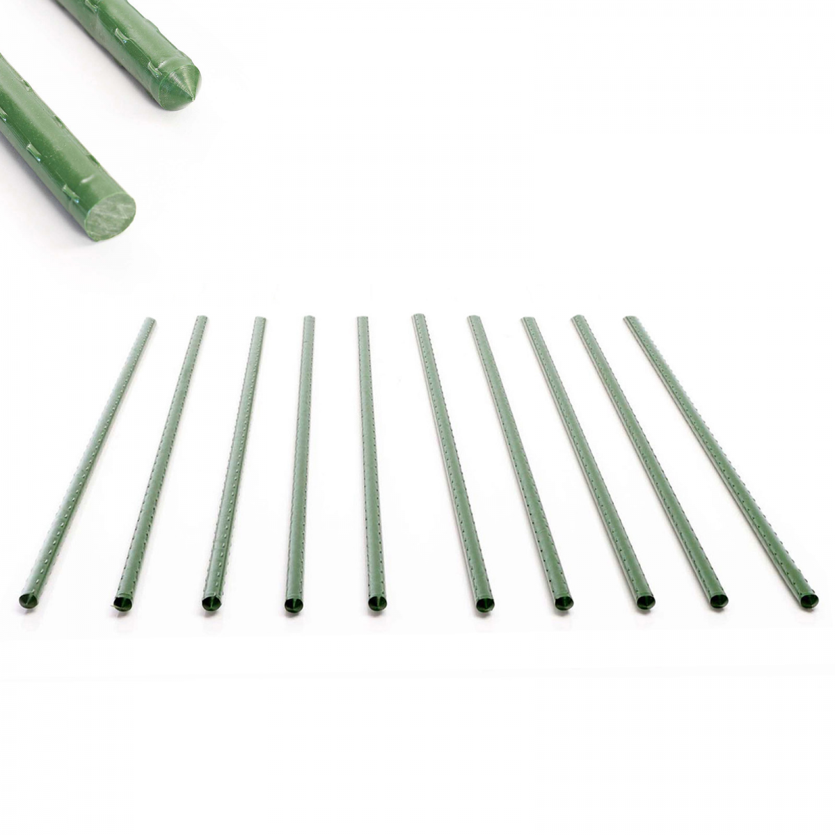 Zestaw podpór do roślin Ø x mm w kolorze zielonym metalowe podpory do warzyw kwiatów pnących paliki do mocowania pomidorów róże Toboli