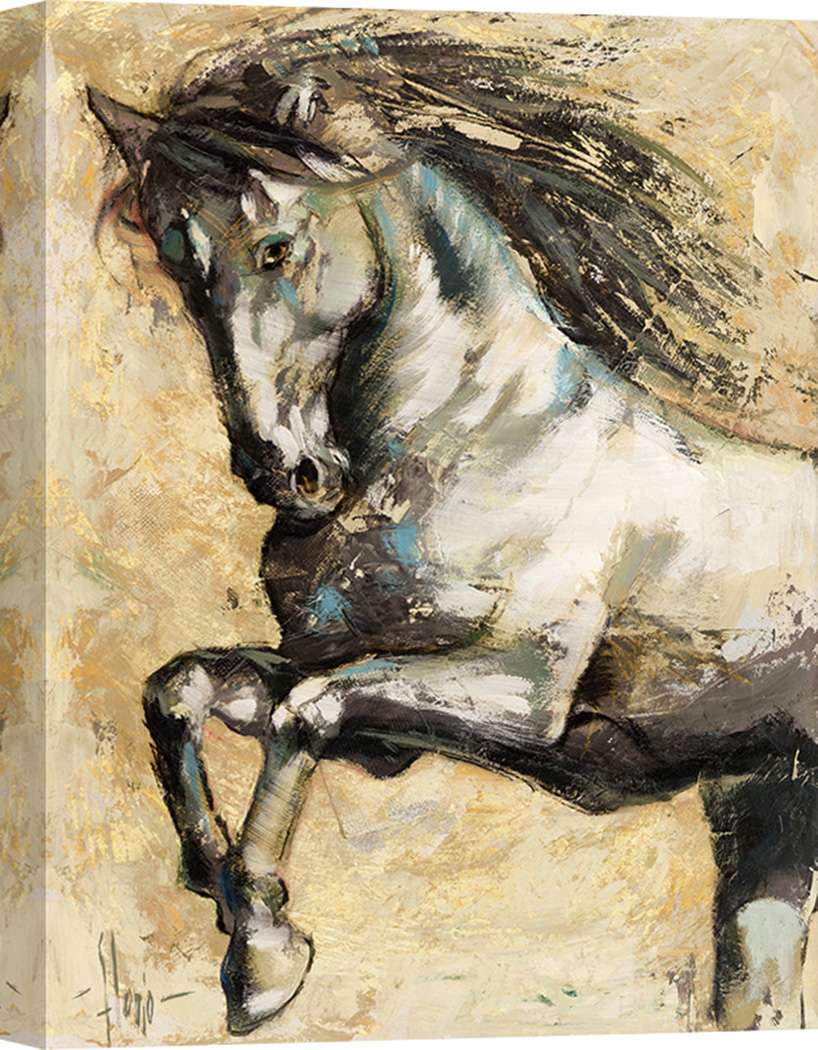 Quadro moderno cavalli, stampa su tela - Luigi Florio, Selvaggio ...