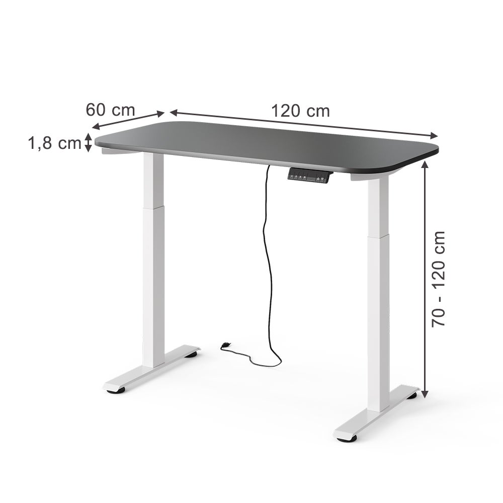 Vicco Biurko Elevate, Biały/antracyt, 120 x 60 cm 2 silniki - 2