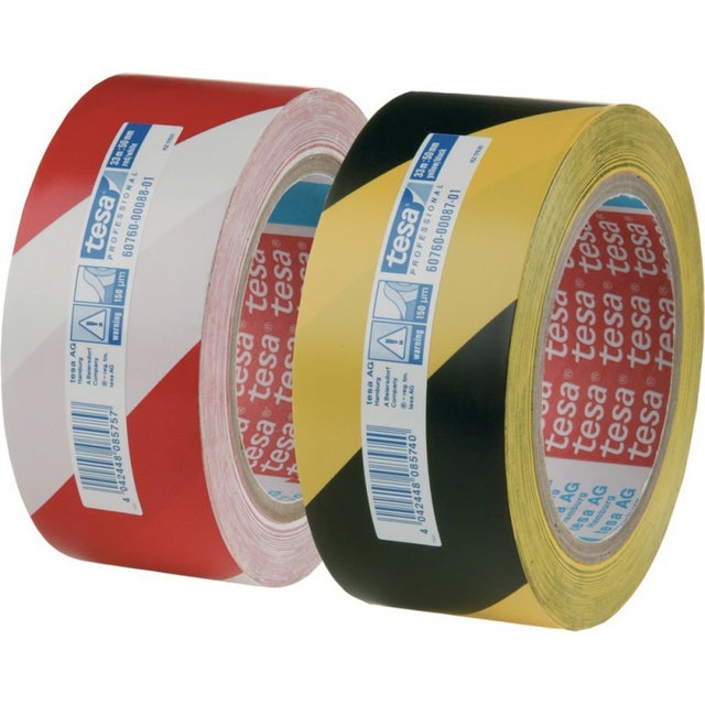 TESA - Adhésif de signalisation Jaune/Noir - 48 mm x 33 m (Lot de 3)