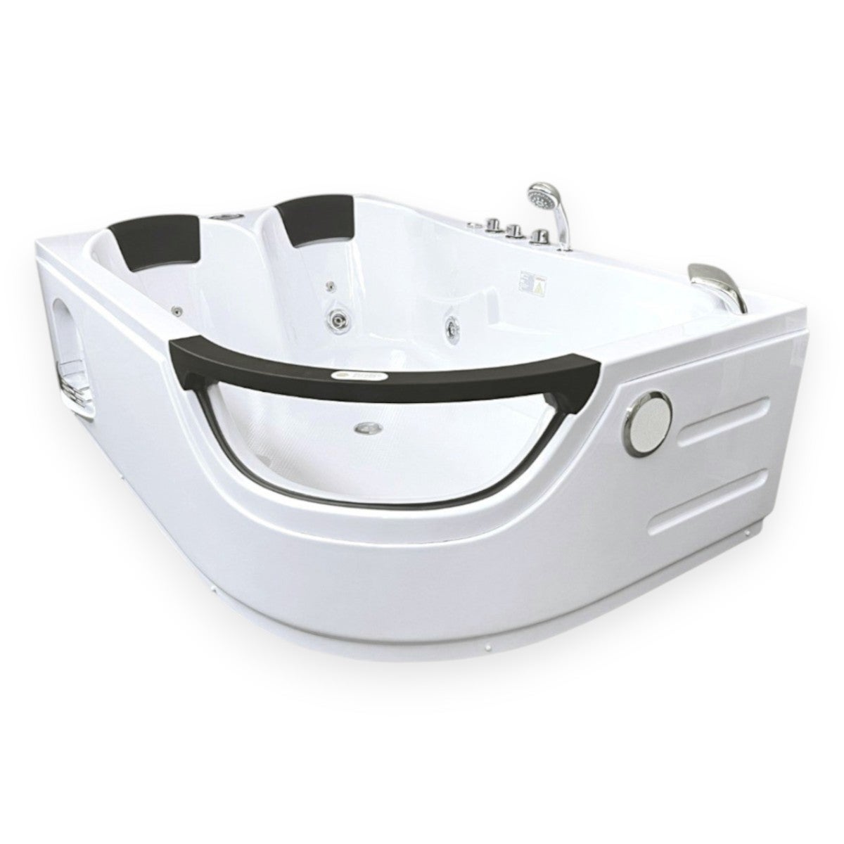Bañera de hidromasaje blanca 180 x 120 cm 2 personas 8 jets - poppy