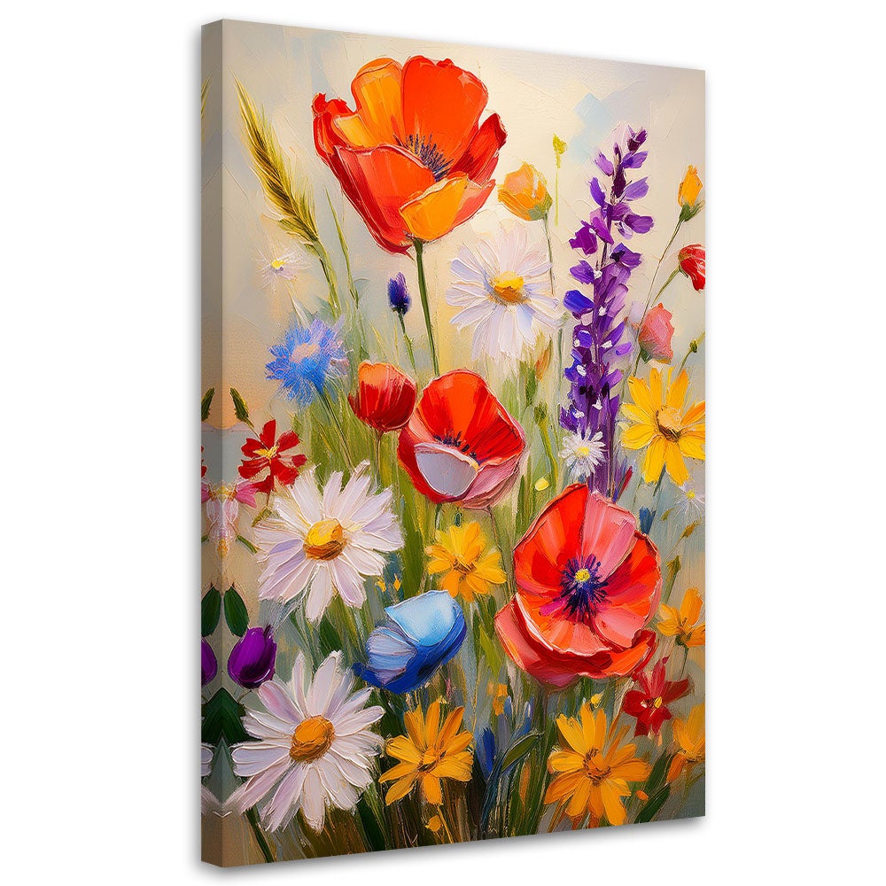 Obraz na płótnie, Łąka kwiatów Natura 60x90