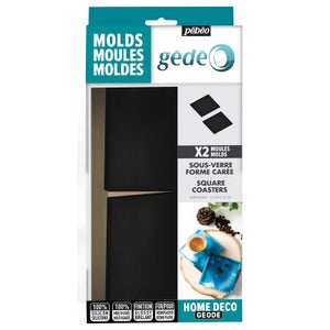 2 Stampi Silicone Resina Rettangolari - Per Sottobicchieri Fai Da