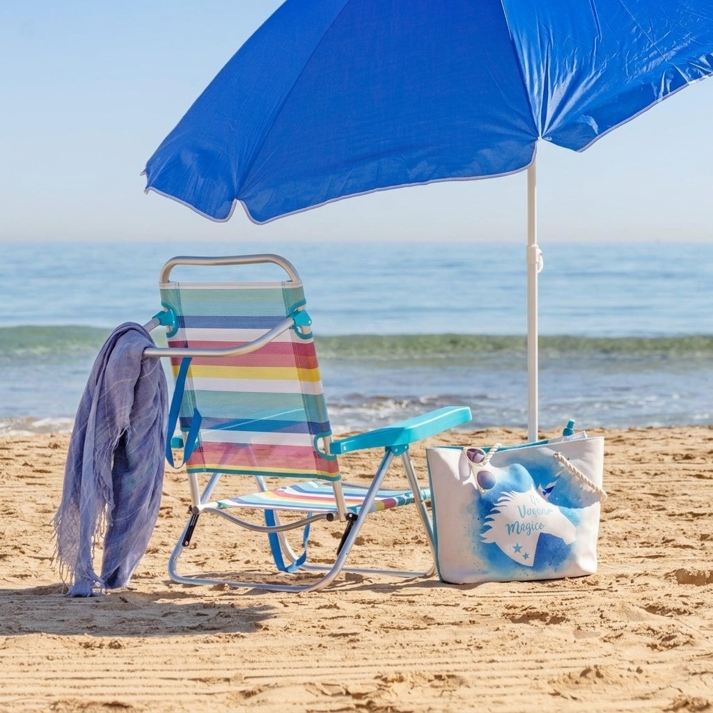 Pacote de 2 Cadeira de praia dobrável conversível em rede | Espreguiçadeira de alumínio com 4 posições, cadeira baixa e leve para c - 2