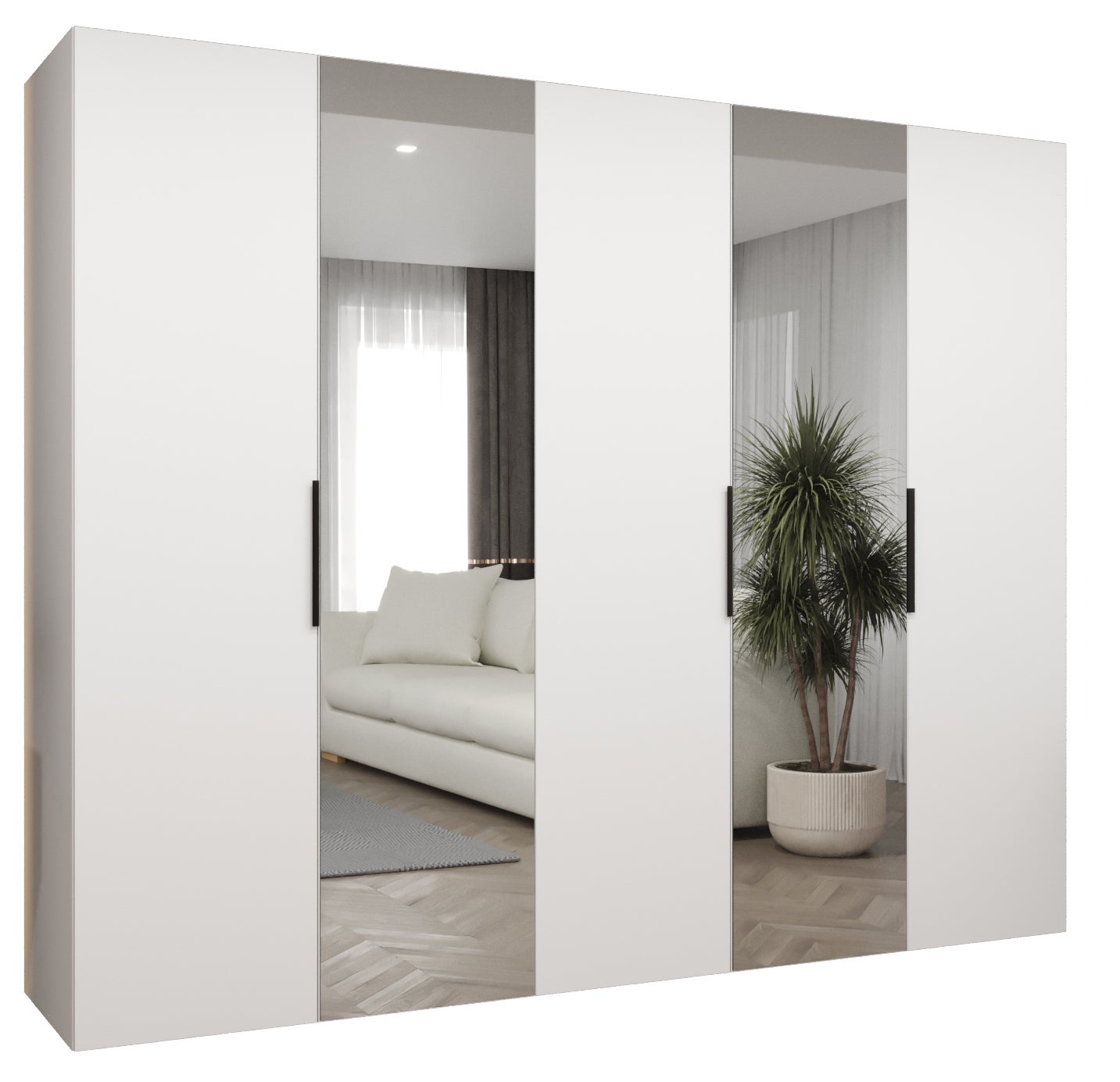 Szafa uchylna otwierana Marbella 2 250 x 52 x 202 cm biały + u. czarny Abiks Meble