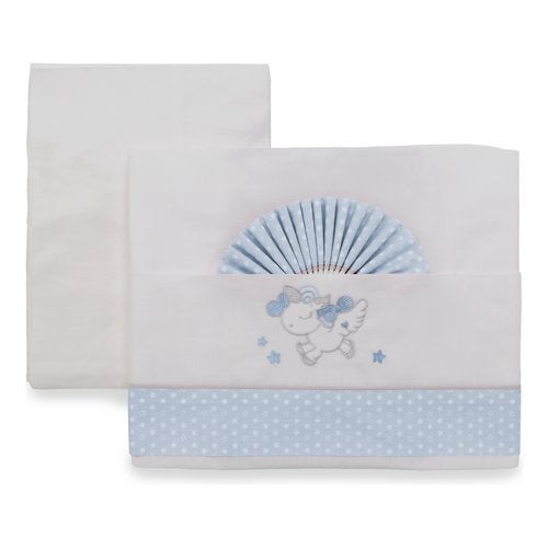 Sábana de cuna italbaby unicorn, modelo 015 2010 0502, juego completo, azul claro, para sueños encantados