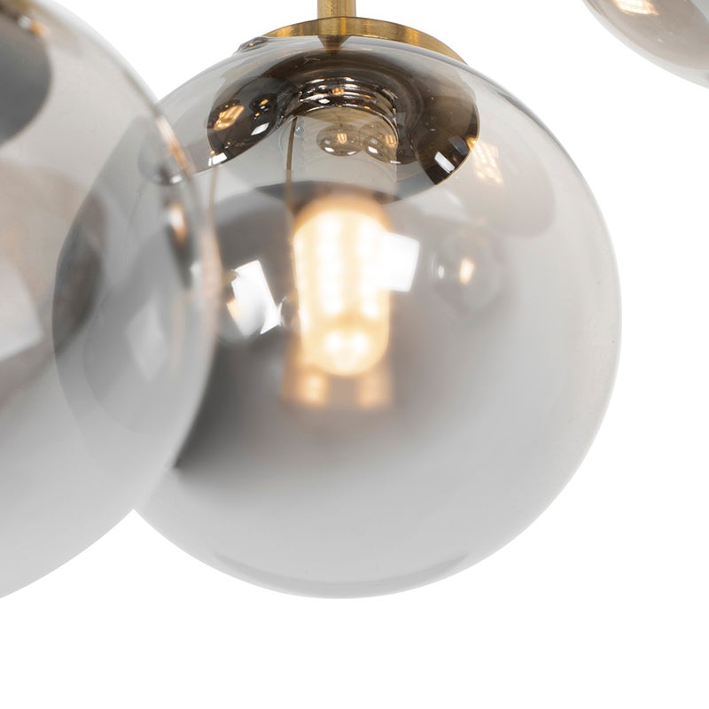 Plafoniera smart oro con vetro fumé 9 luci incl. 9 Wifi G9 - Athens - 4