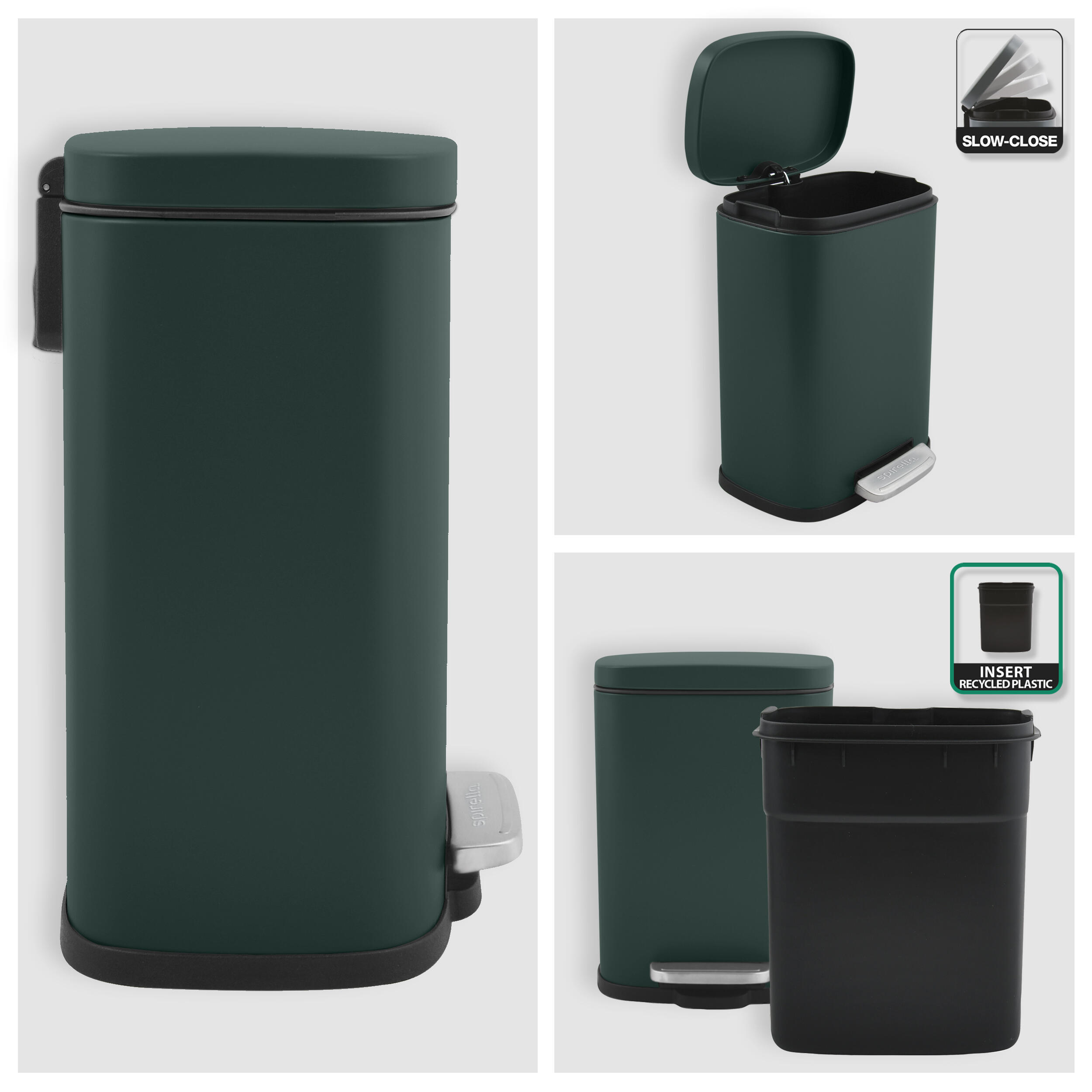 Cestino da bagno 5 l verde scuro Akira COTEXSA - 3