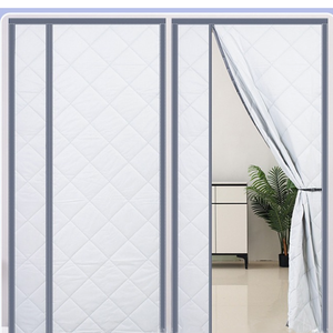 Rideau Magnétique Thermique Fillis 100x220cm - Isolation Porte Balcon En Similicuir PU, Gris - Économie D'Énergie & Coupe-Vent