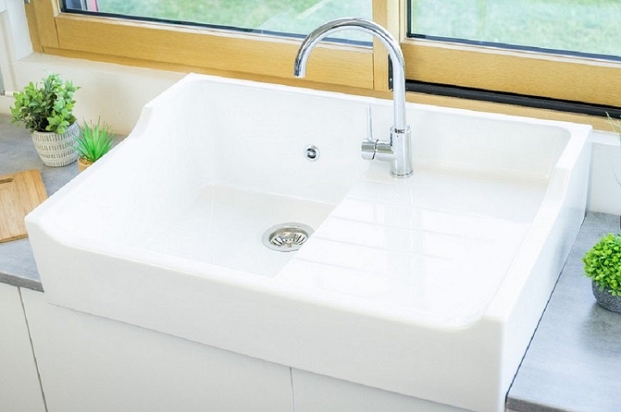 Evier Céramique Timbre D'office Grand Siecle Blanc 90cm - 8