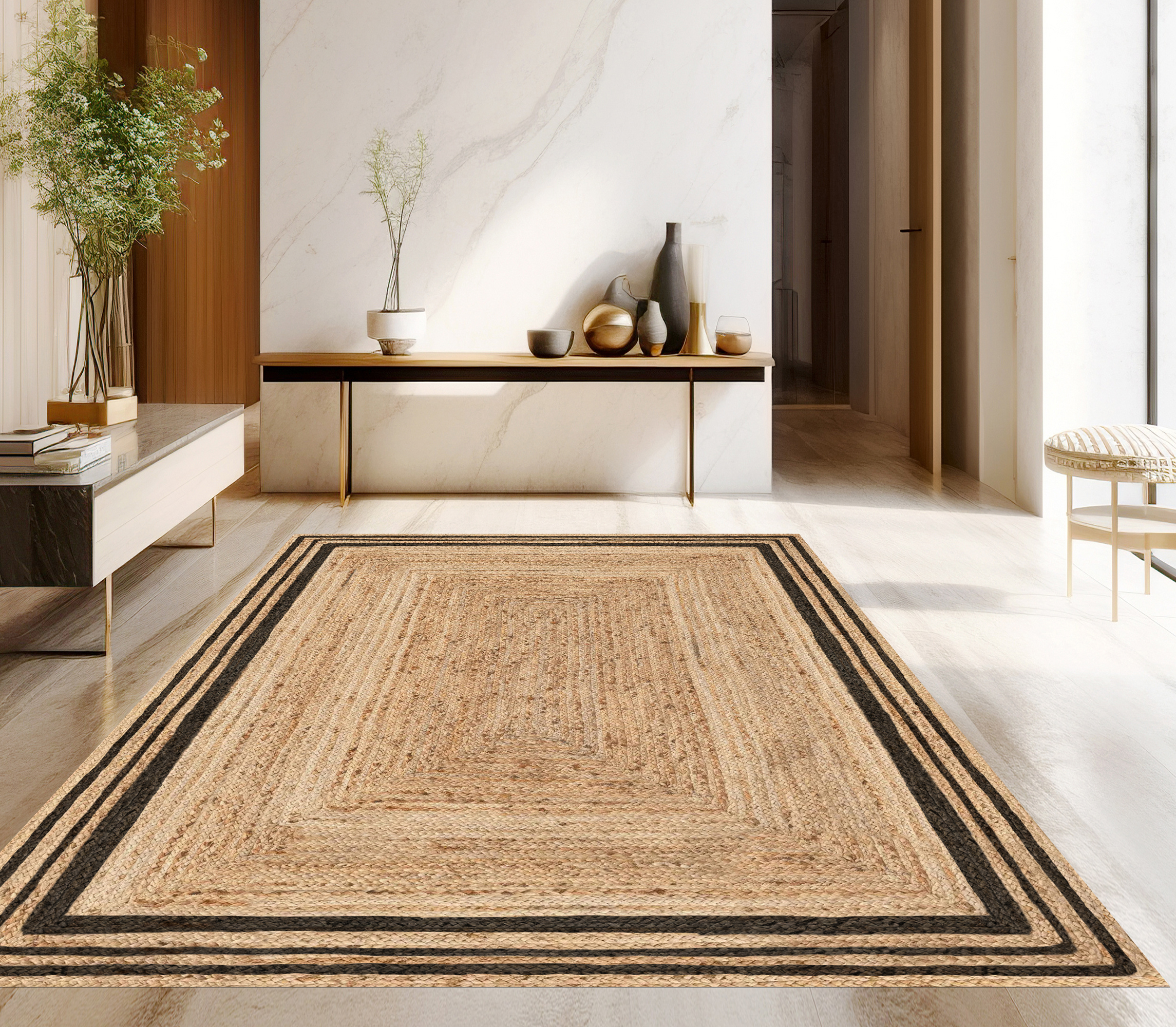 Alfombra de vinilo, carthago negro 200x300 cm - pvc antideslizante, lisa impresa, vinilica para cocina o salón, lavable