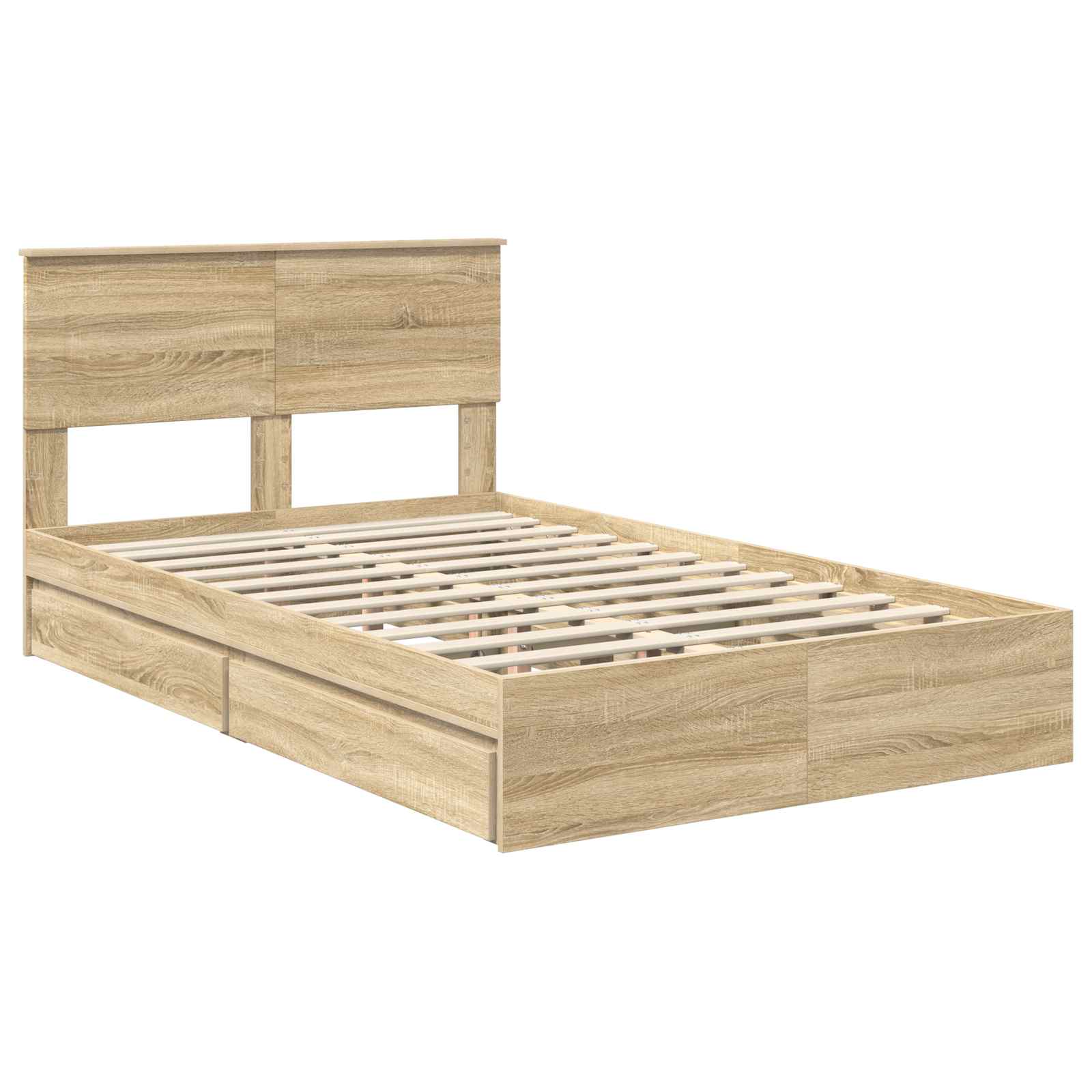 Lit de Rangement Chêne 120 x 200 cm Bois d'ingénierie - 4
