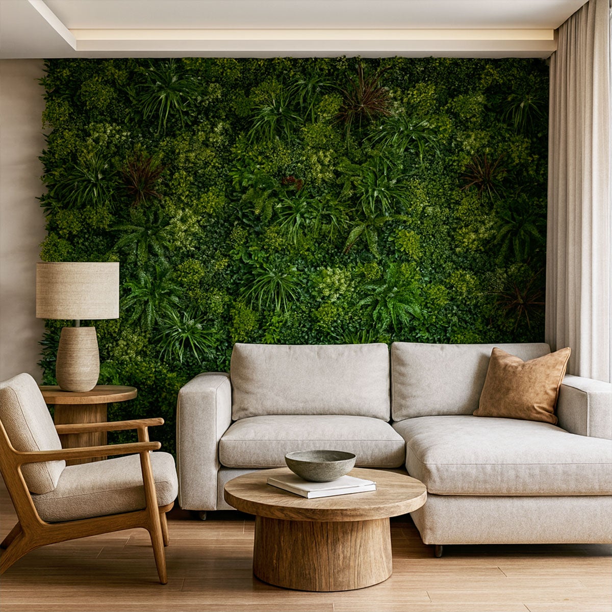 Mur végétal artificiel Luxury 1 m × 1 m – panneau décoratif premium fausse plante intérieure extérieure balcon terrasse - 7
