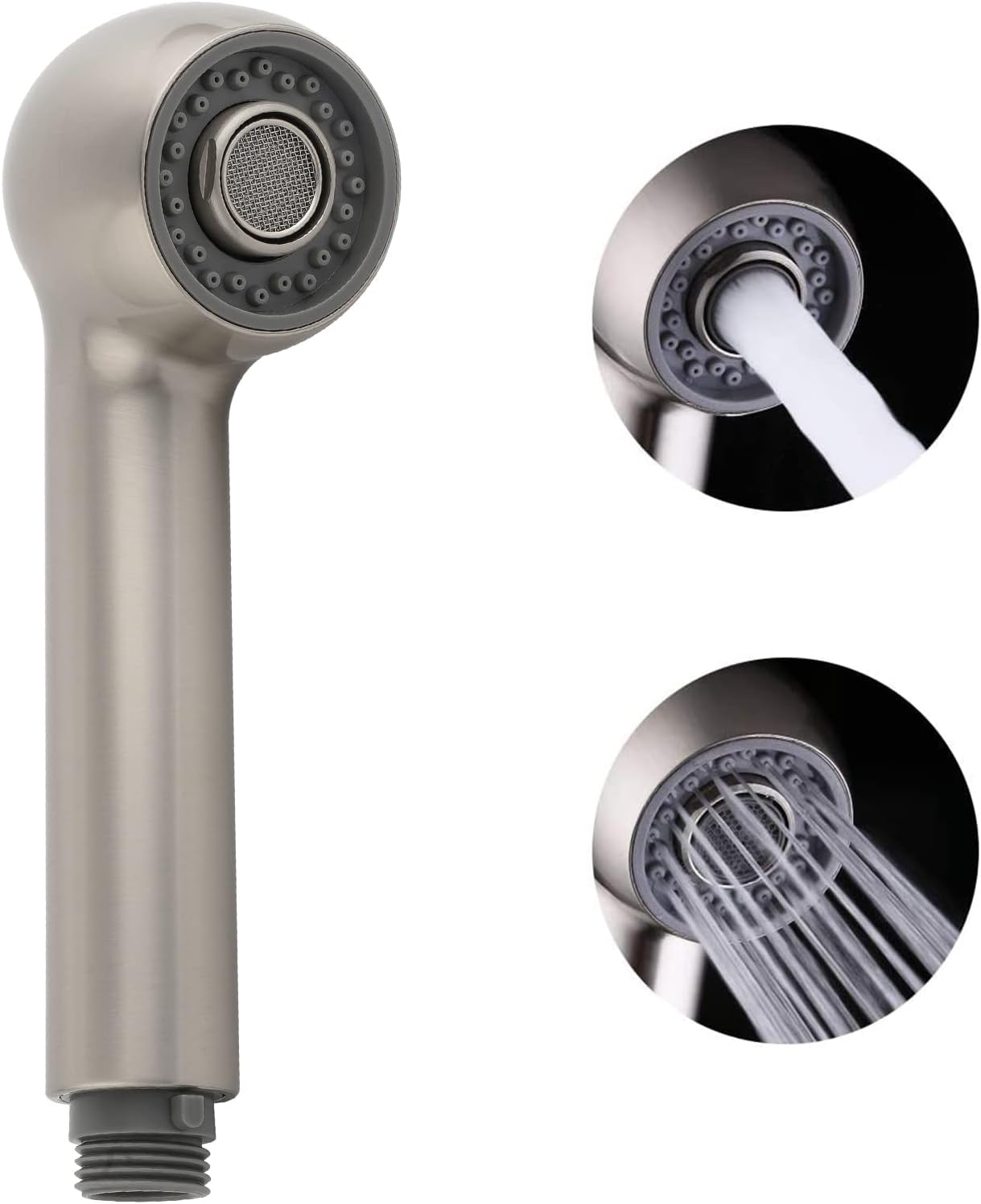 Słuchawka do Baterii Kuchennej Wymienna 2 Strumieniowa Głowica do Baterii Kuchennej Wyciąganej, Gwint prosty G1/2, Nikiel Szczotkowany