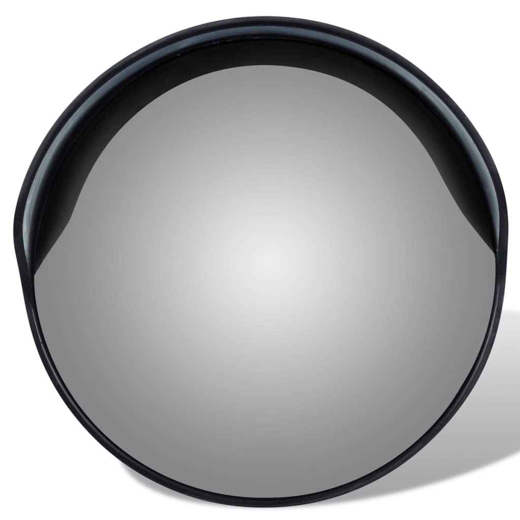 vidaXL Specchio Traffico Convesso Nero Plastica PC per Esterni 30 cm - 2