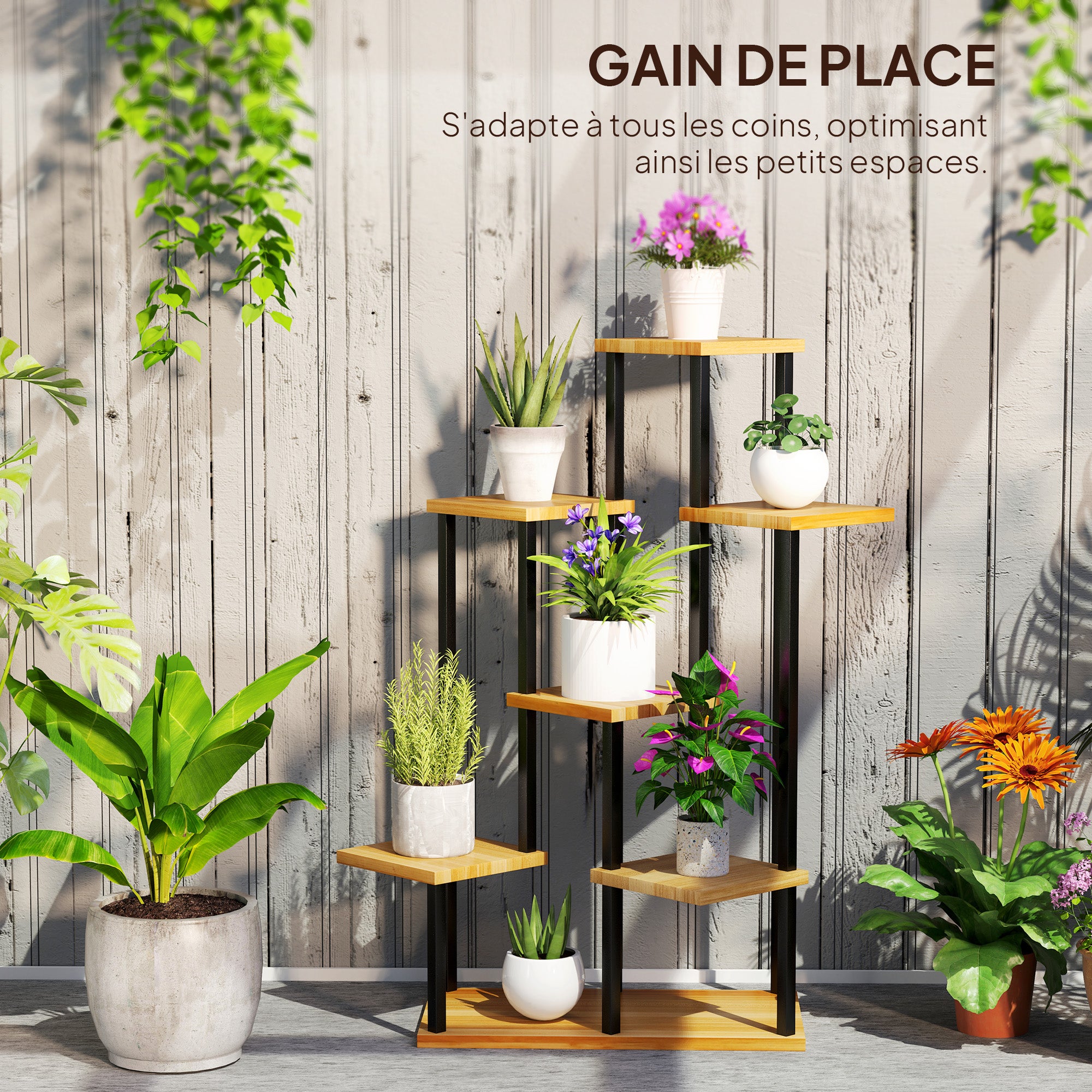 Support à plantes Acier Outsunny - 6
