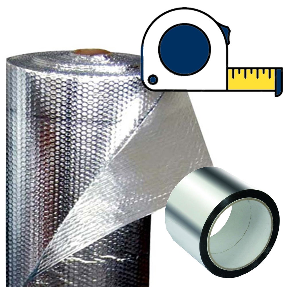 Isolante termico riflettente 100% alluminio e bolle (15 x 0,6 m