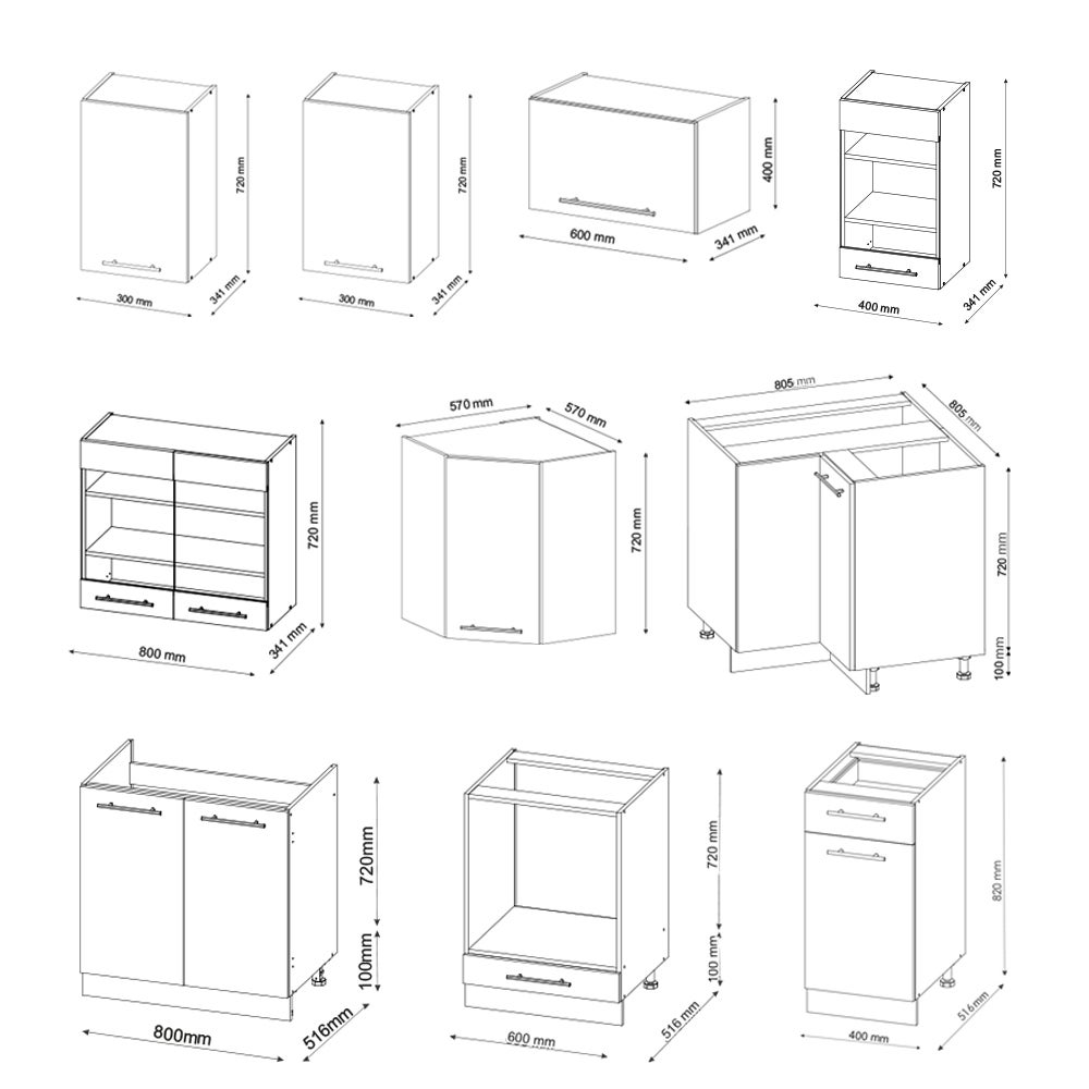 Vicco Cuisine en angle Fame-Line, Blanc Haute brillance/Blanc, 190 x 160 cm, PT Chêne - 3