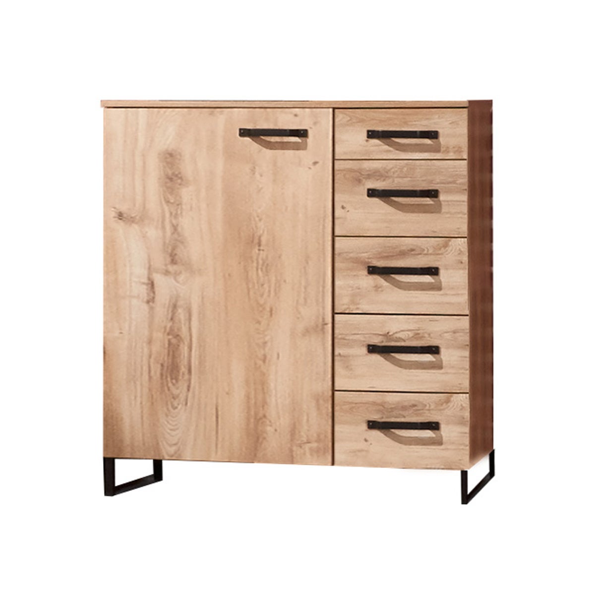 Commode à tiroirs Imitation chêne chataigne, rechampis imitation chêne ...