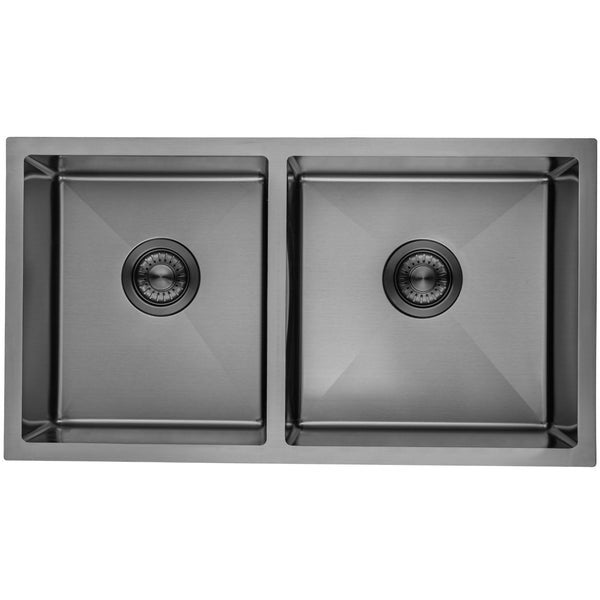Lavello Cucina 2 vasche acciaio inox LOMAZOO Vermont 815x450 mm Gun ...