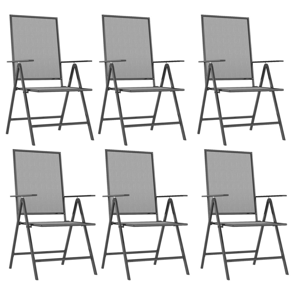 Maison Exclusive - Set da Pranzo da Giardino 7 pz in Acciaio Antracite - 4