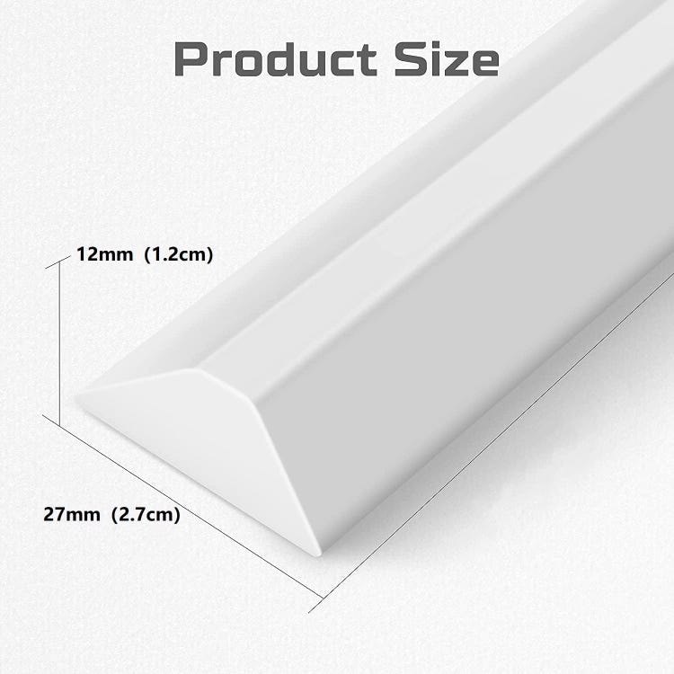 Barre de douche autocollante, seuil de douche, bande de retenue d'eau, bande d'isolation de douche,(100 cm, blanc) - 2