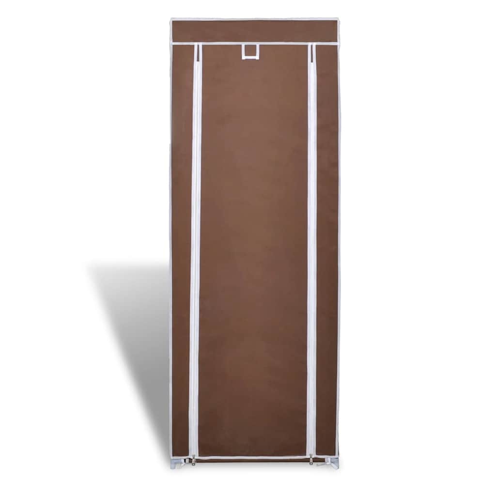 Materiałowa szafka na buty z brązową powłoką 57x29x162 cm