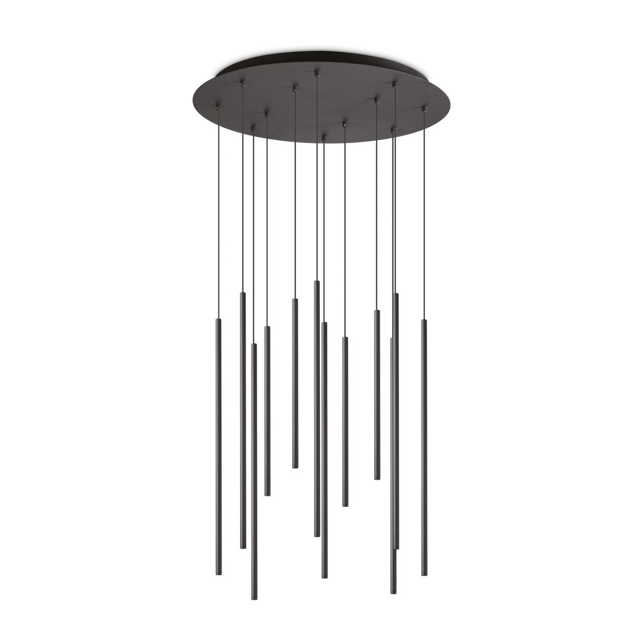 Ideal Lux  Suspension Filo 12 Ampoules Métal,Aluminium Noir , Leroy Merlin